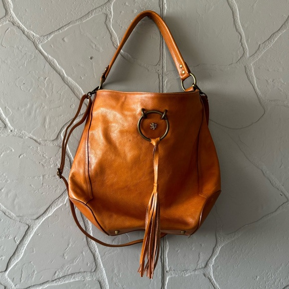 Pratesi 1948 Faella B477 Cognac Italian Calf Leather Shoulder Crossbody Handbag - Picture 1 of 13